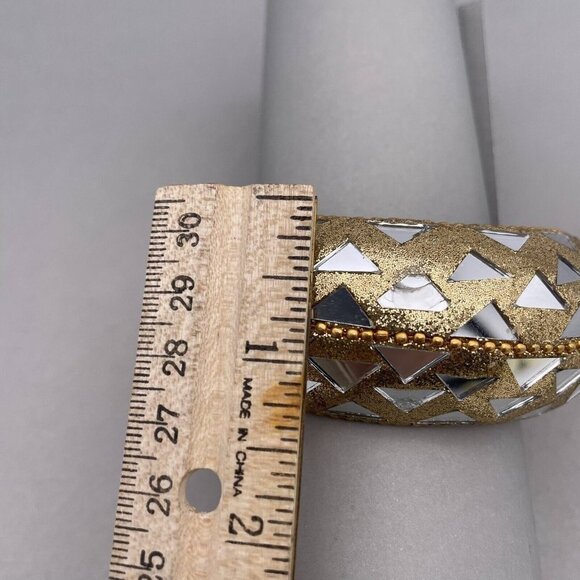 Gold with Real Pieces of Mirror Bracelet - Picture 10 of 11